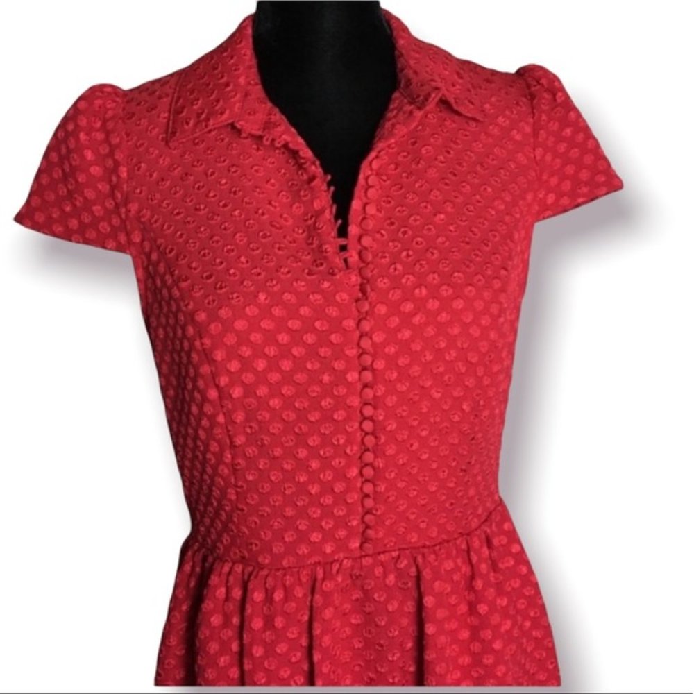 Kensie Fit and Flare Puff Cap Sleeve Dress
